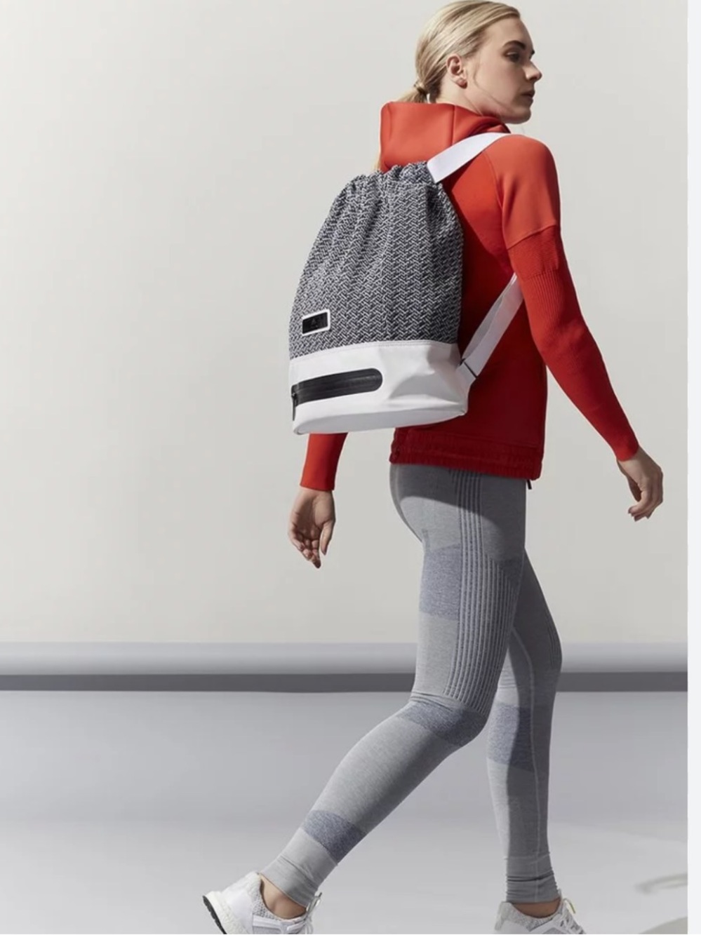 Stella McCartney for Adidas Vegan Leather Trimmed Knit Backpack